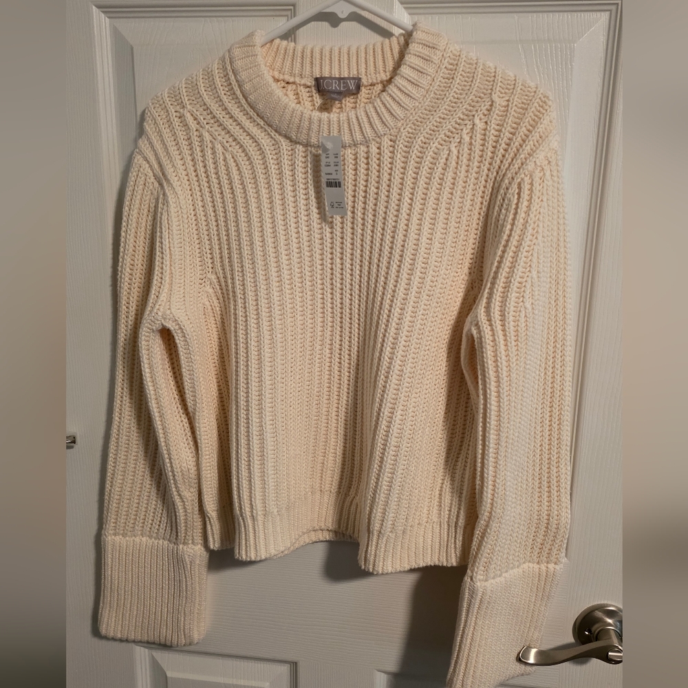J.Crew 100% Cotton Cream Knit Sweater